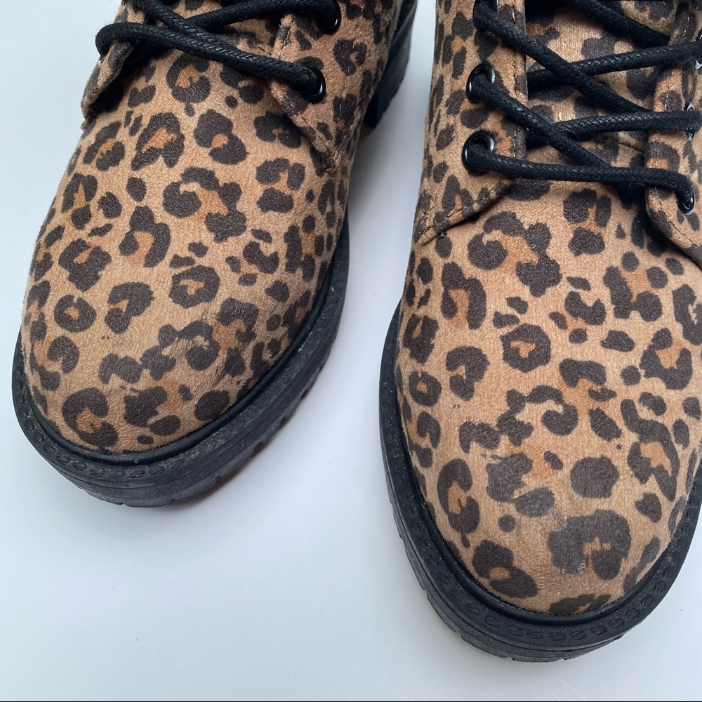 Forever 21 Leopard Print Combat Boot Size 6 - image 4